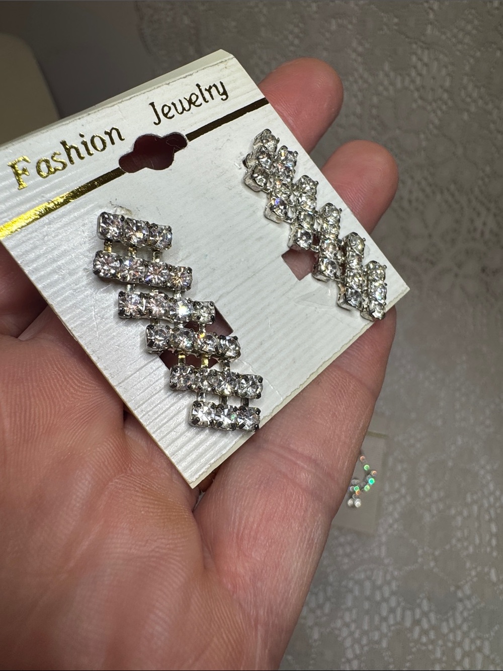 Fashion Rhinestone Jewelry Clear Crystal Teardrop Cluster Earrings Set Pair NEW - Picture 3 of 11